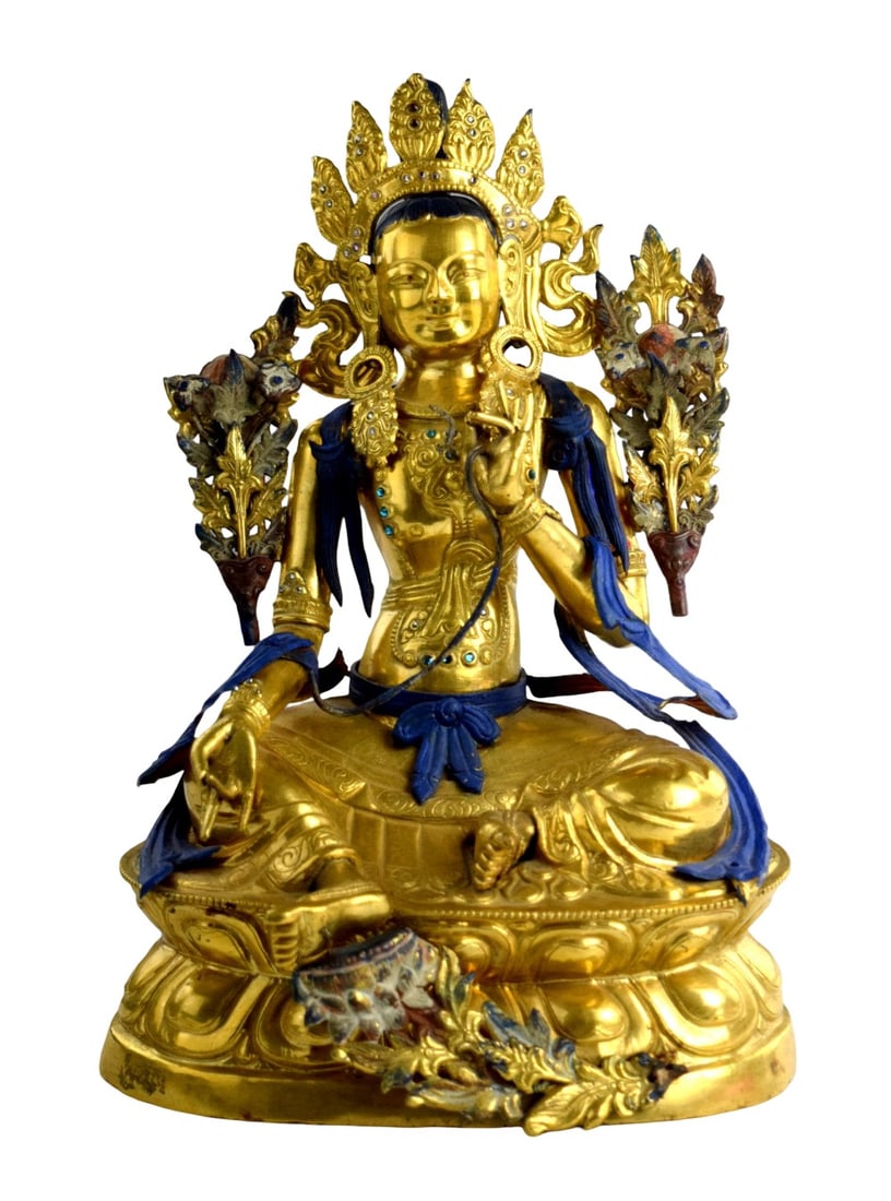 19th Century Green Tara Mongolian Buddha (1 of 20)