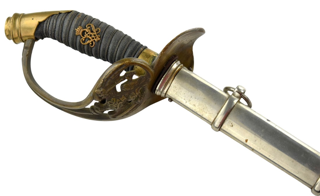 19th Century Antique Royal Prussian Infantry Officers sword (IOD 89) with marked blade (1 of 20)