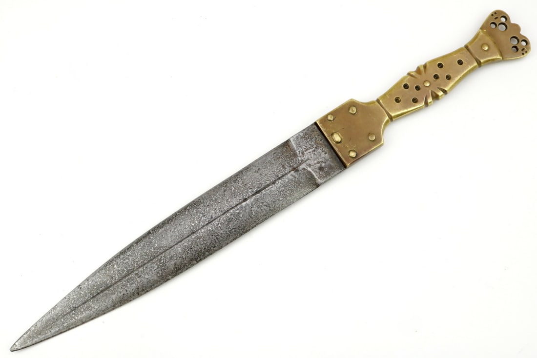 Good and Unusual 18th C. Mediterranean Spanish Dirk Dagger with Crowned Pommel (1 of 16)