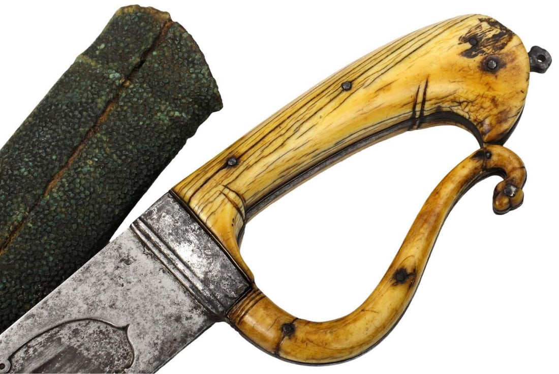 Very Rare Fine 17th C. ''CHURRA, SALAWAR YATAGAN'' National Sword of Islamic AFRIDI Tribe Between (1 of 20)