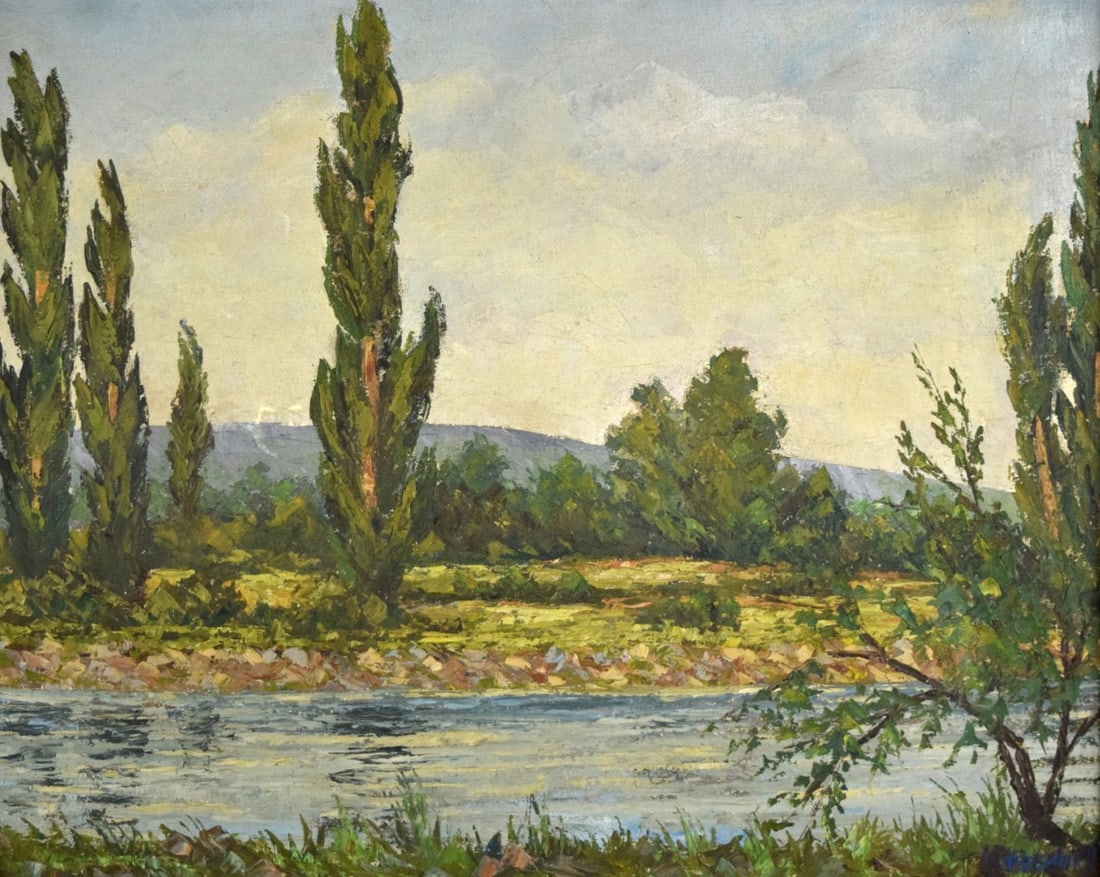 American/German Hans Ressdorf Oil On Canvas Landscape Painting - 2