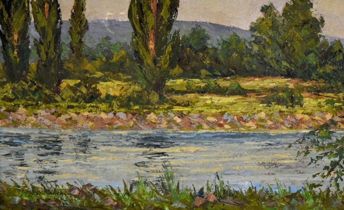American/German Hans Ressdorf Oil On Canvas Landscape Painting - 4