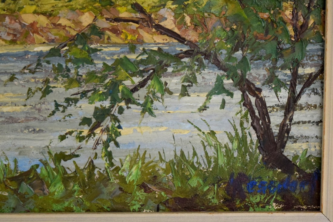 American/German Hans Ressdorf Oil On Canvas Landscape Painting - 5
