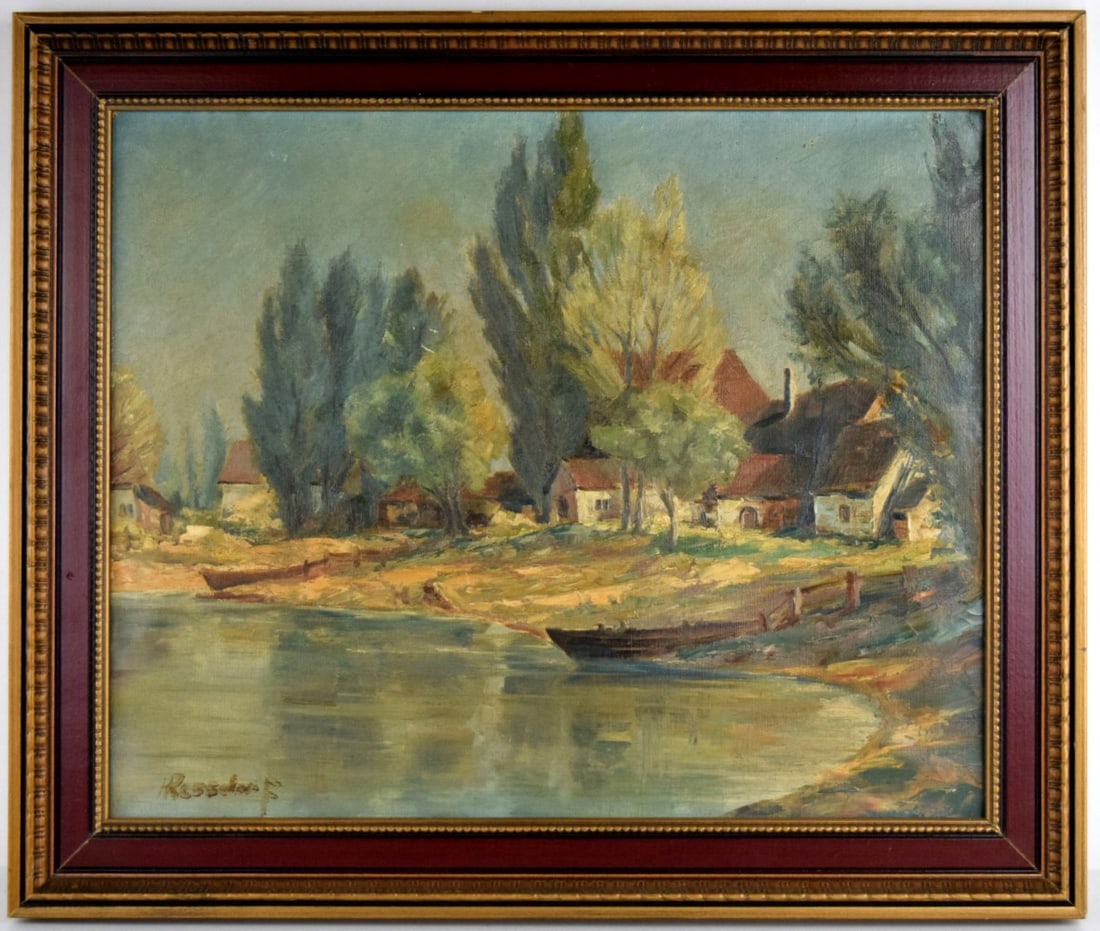 American/German Hans Ressdorf Oil On Canvas Landscape Painting (1 of 10)