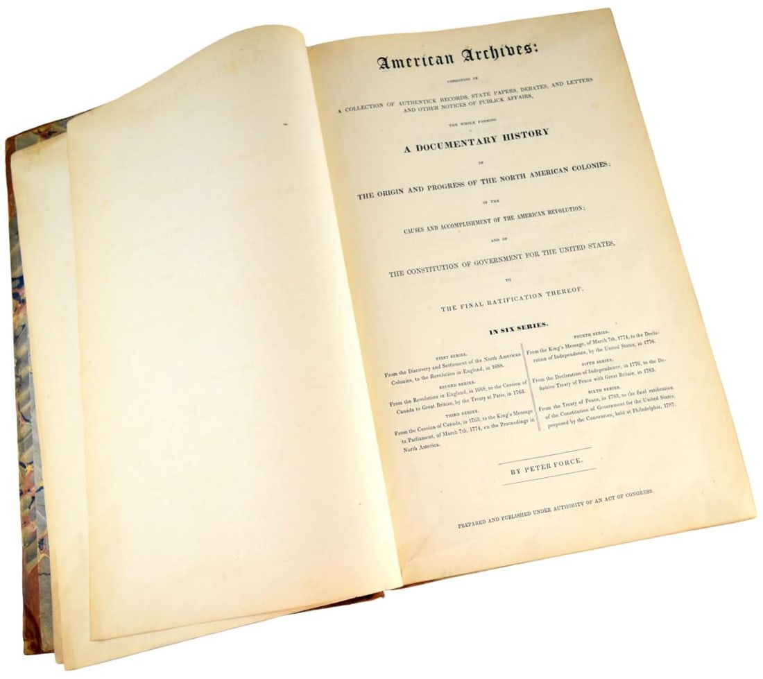 American Archives Documentary History by Peter Force vol.III 1853 Book (1 of 13)