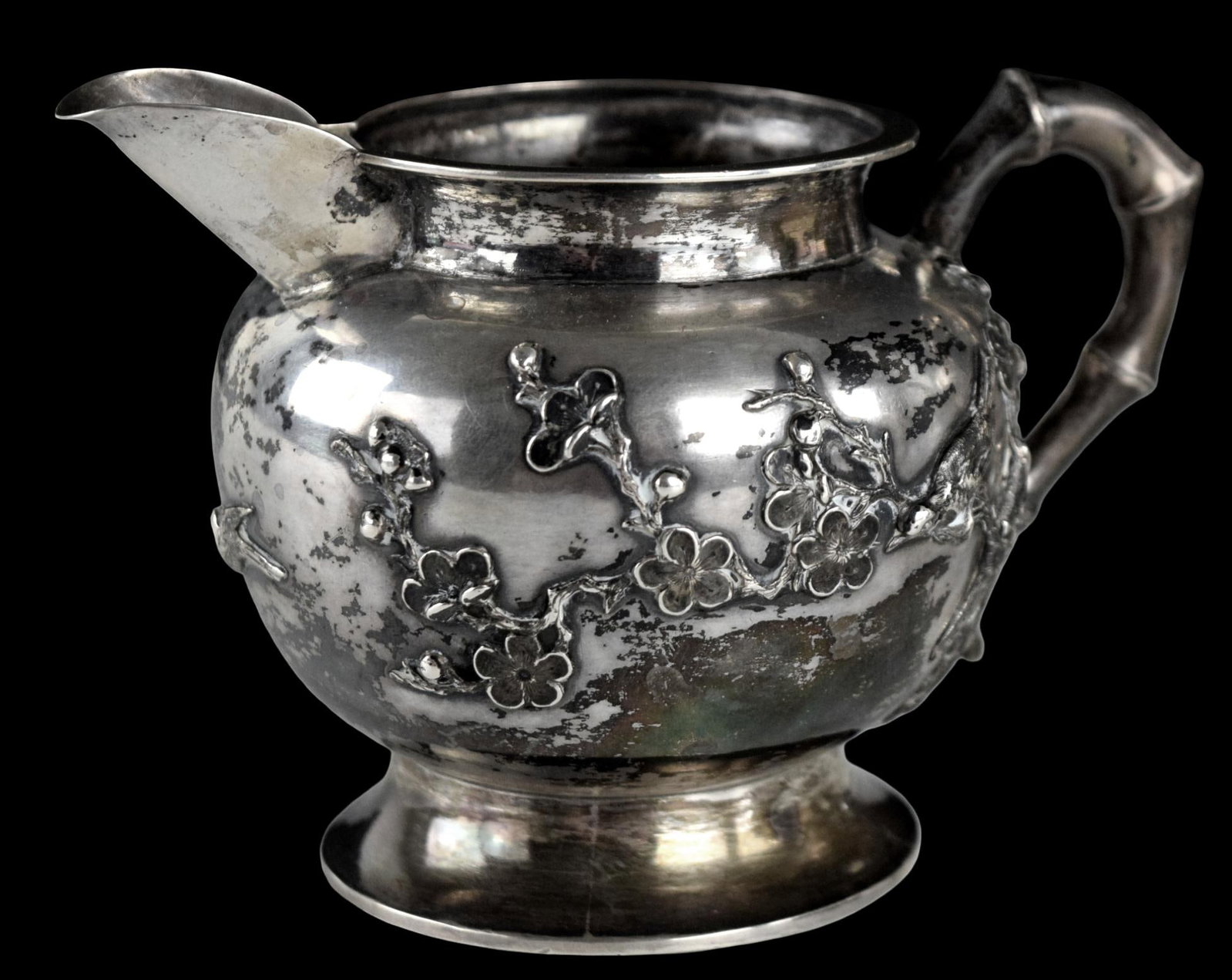 Chinese Export Golden Dragon Workshop Pure Silver Tea Set - 5