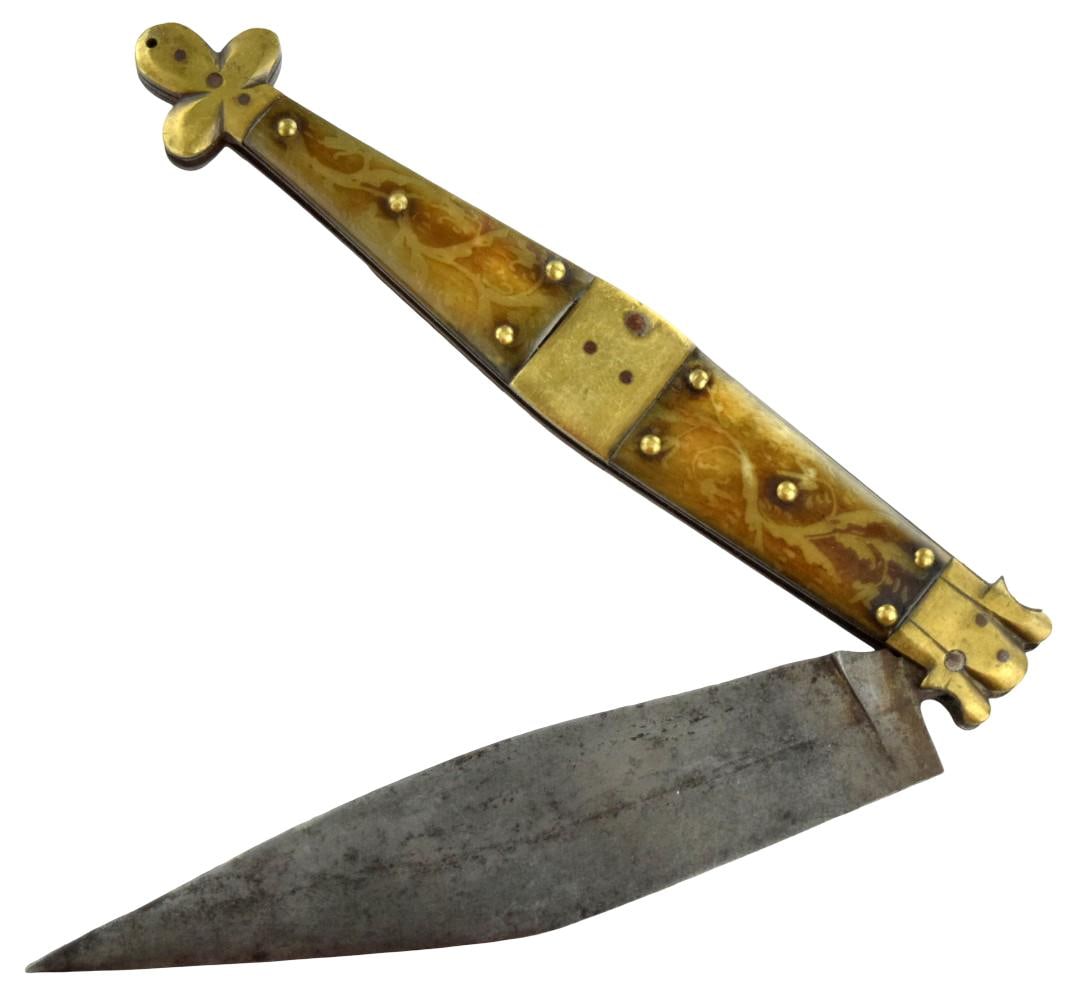 19th C. Spanish or French NAVAJA Folding Knife, Maker Marked (1 of 12)