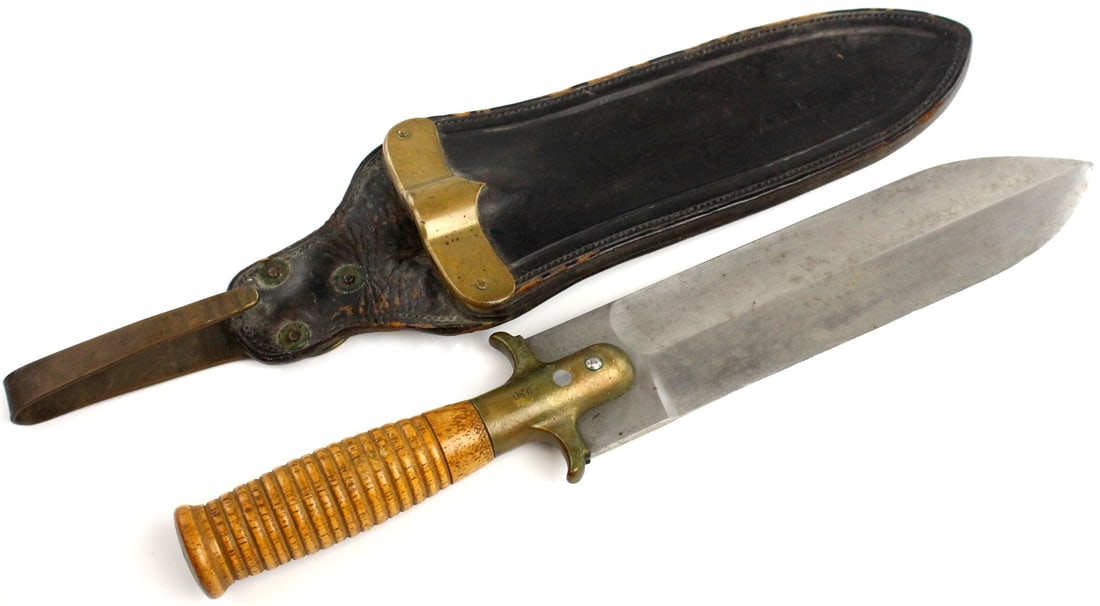 Good 19th C. US Springfield Hunting Knife Dagger, ''Rock Island Arsenal'' Stamped Scabbard with (1 of 19)