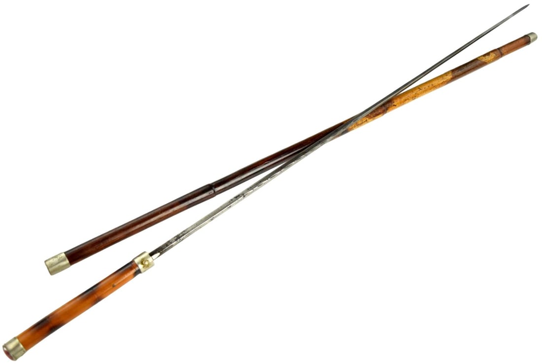 Antique 19th C. Gentleman's Self Defence Sword Cane Walking Long Stick with 27 inches Rapier Blade (1 of 20)