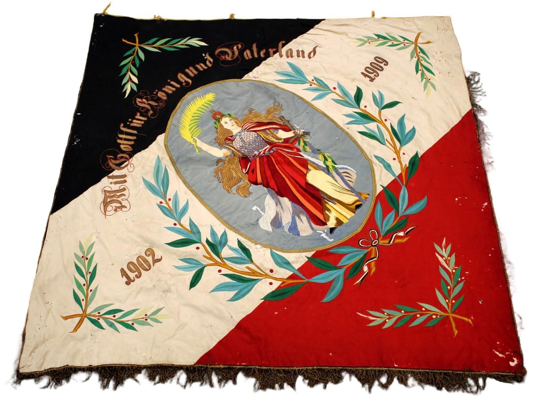 Original Imperial German Pre-WWI Franco-Prussian War Veterans Association Banner ~ Embroidery (1 of 13)