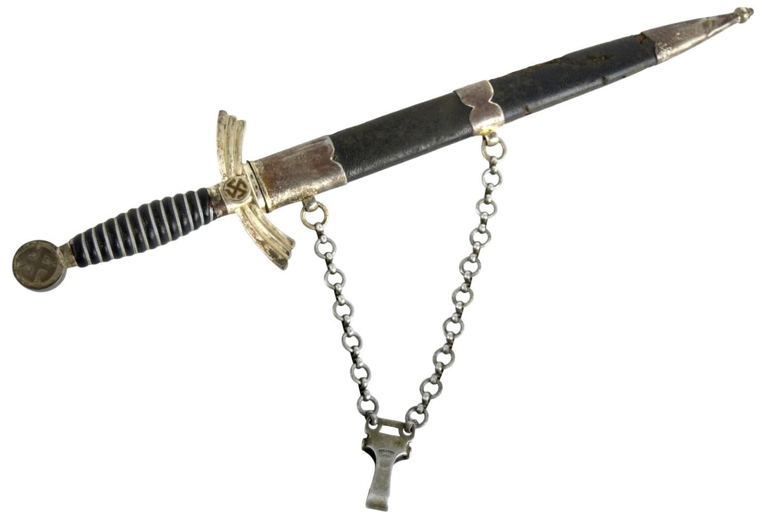 WWII German 1st Model Luftwaffe Dagger Maker Robert Klaas, Solingen, kissing cranes (1 of 15)