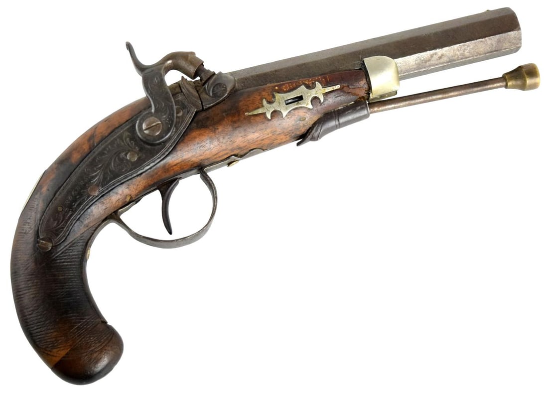 ENGLISH PERCUSSION PISTOL LONDON CA.1840s (1 of 13)