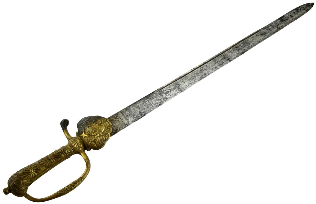 18th-century German hunting sword Dagger ~ Nice engraved blade (1 of 18)