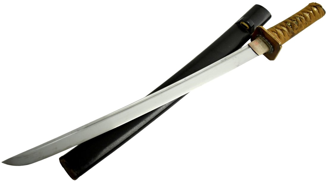Japanese Mumei Wakizashi in Complete Koshirae with Decorative Mixed-Metal Tsuba, Late Meiji (1 of 20)