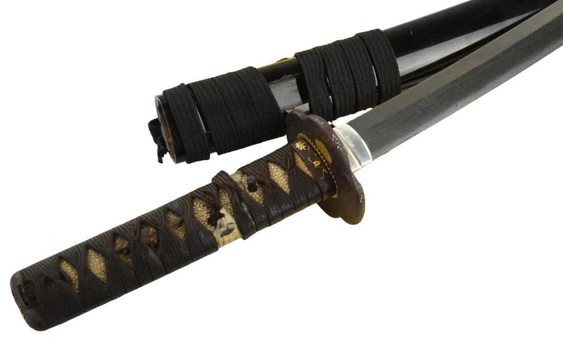 Japanese Wakizashi in Mounts and Shirasaya, Mumei Attributed to Hisahiro, with NBTHK Hozon - 3