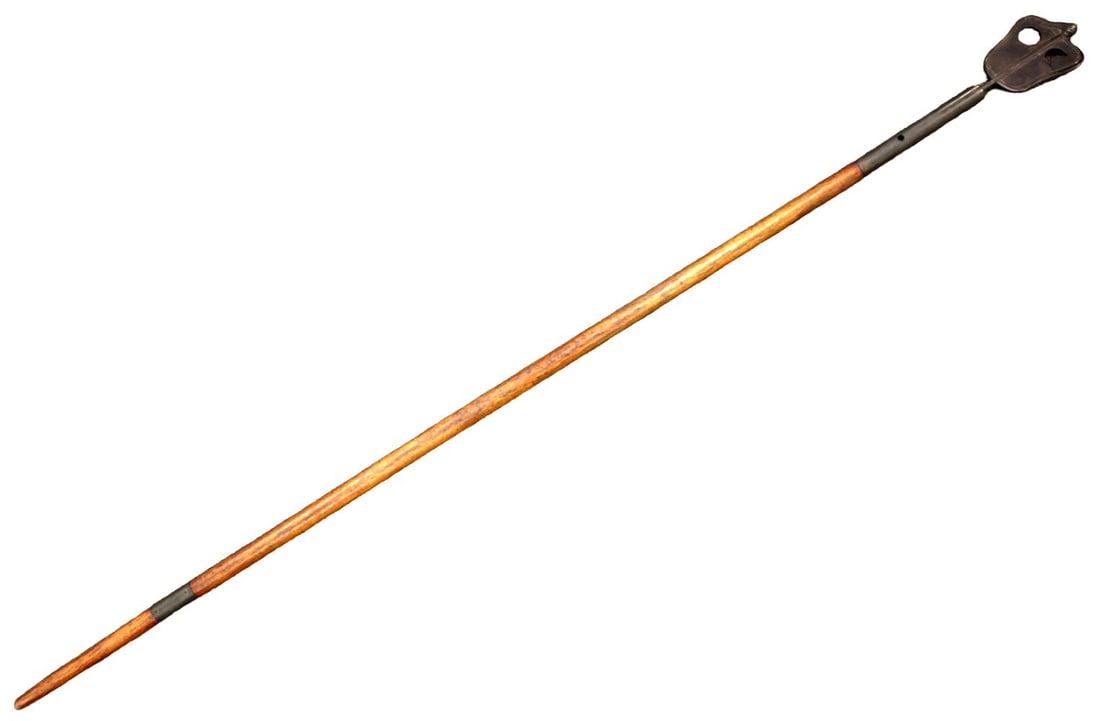 Antique Japanese Edo Period Iron Gunbai Uchiwa (Command Fan) on Original Wooden Staff (1 of 14)