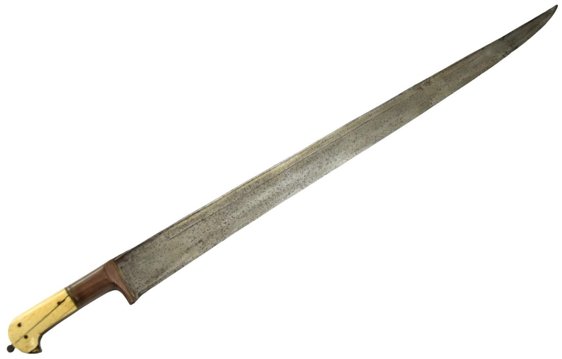 Massive RARE Antique Afghan Khyber Knife SWORD with Bone Grip, 18th–19th Century (1 of 16)