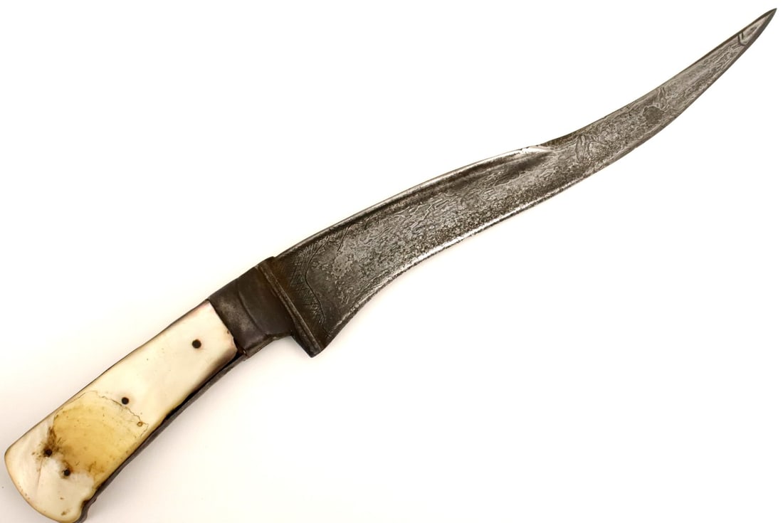 Rare 18th-19th C. Islamic Mughal Indian PERSH-KABZ Dagger with Mother of Pearl Grips (1 of 16)
