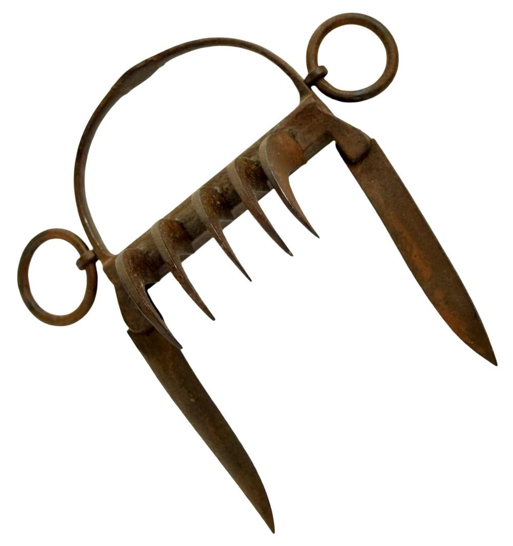 Rare Antique Indian Iron Bagh Nakh (Tiger Claw) Gauntlet Weapon (1 of 9)