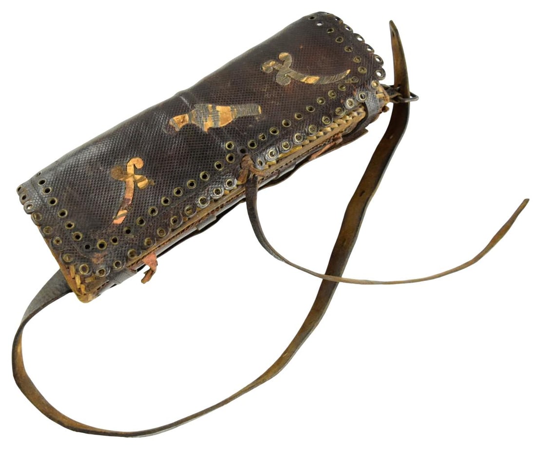Fine 18th-19th Century Ottoman / Balkan Leather Cartridge Pouch (Fiseklik) with Silver Wire Weapon (1 of 17)
