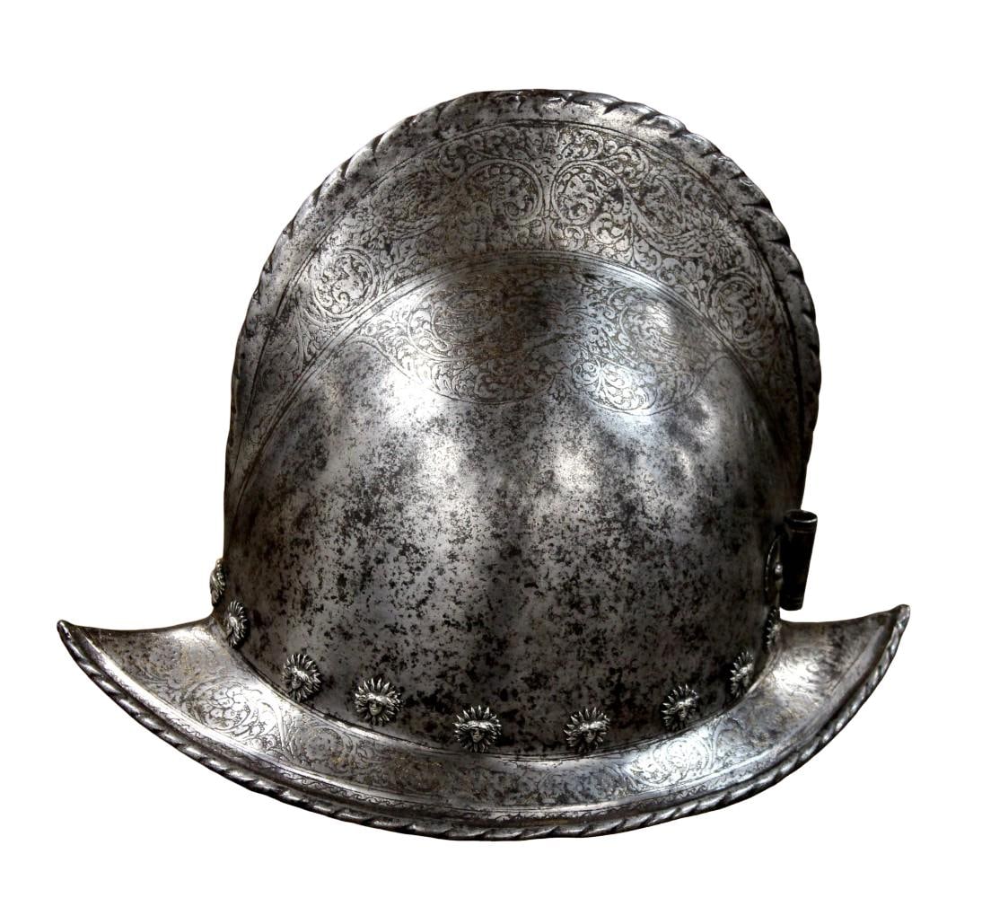 A Very Rare Indeed Unique Siege Weight Etched And Gilt Italian (PISAN) Morion Circa 1565. (1 of 20)