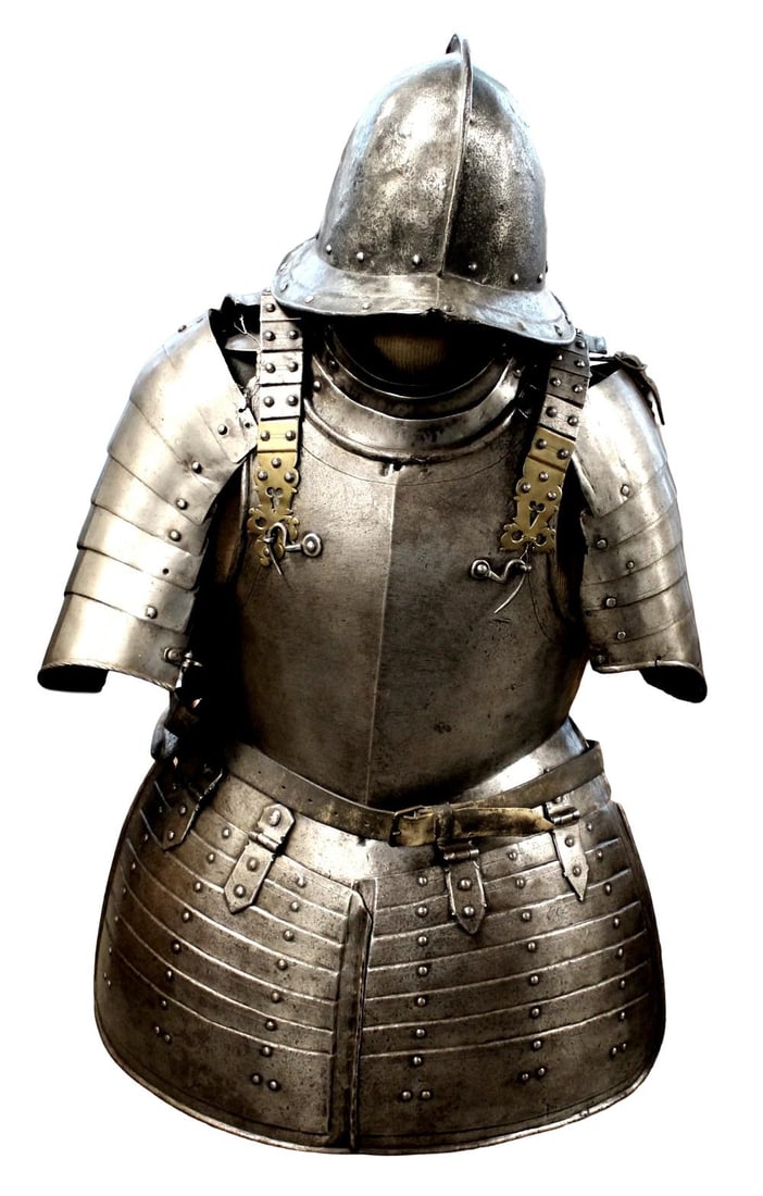 Rare Original 16th Century European Archer's Three-Quarter Armor with Matching Cabasset Helmet, (1 of 20)