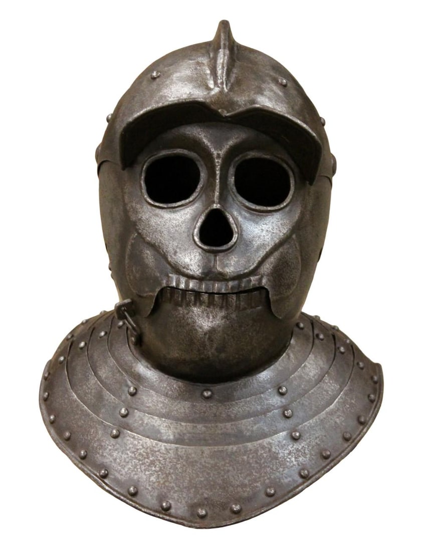 Impressive 16th-17th C. Style German or Italian DEATH HEAD Closed Helmet (1 of 18)