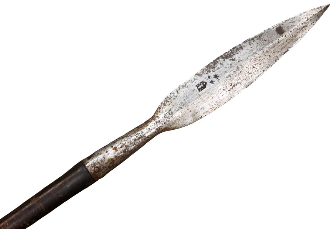 Rare 16th Century Italian or South German Maker Marked Pike Head on Original Haft (1 of 20)