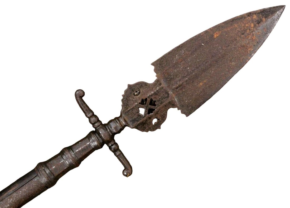 Rare 16th 17th Century German or Central European Halberd with Decorated Pierced Blade on Original (1 of 20)