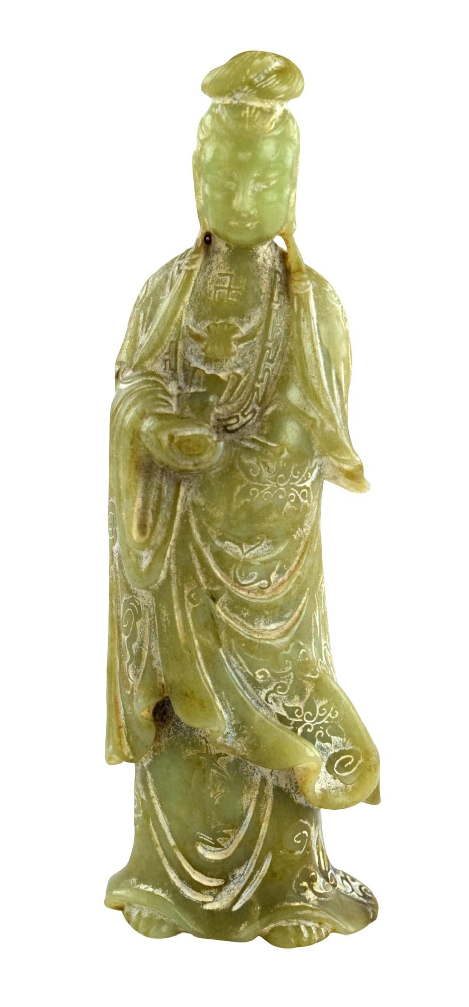Fine Chinese Carved Hard Stone Guanyin (1 of 7)