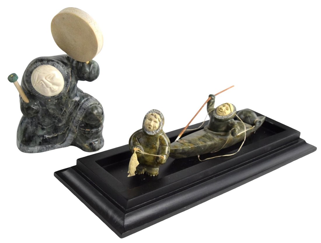 Group Eskimo Inuit Carvings by Alaska Carver Chivly Chupak (1 of 12)
