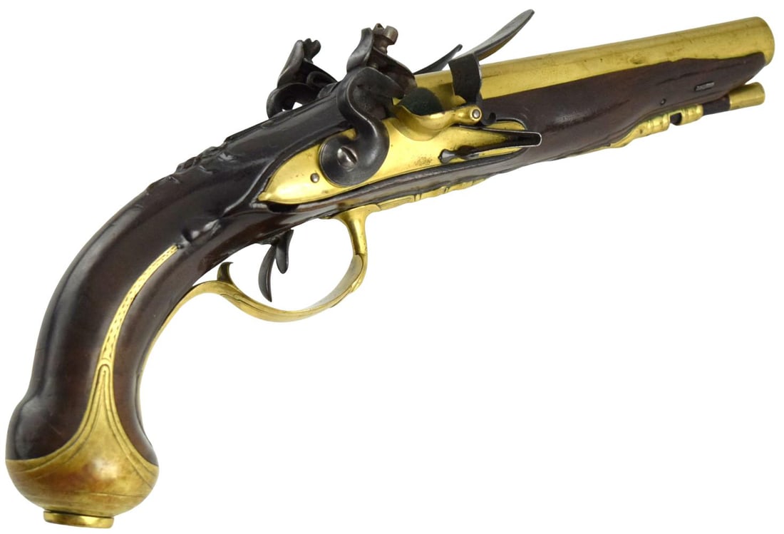 RARE 18TH C. EUROPEAN DOUBLE BARREL FLINTLOCK PISTOL (1 of 20)
