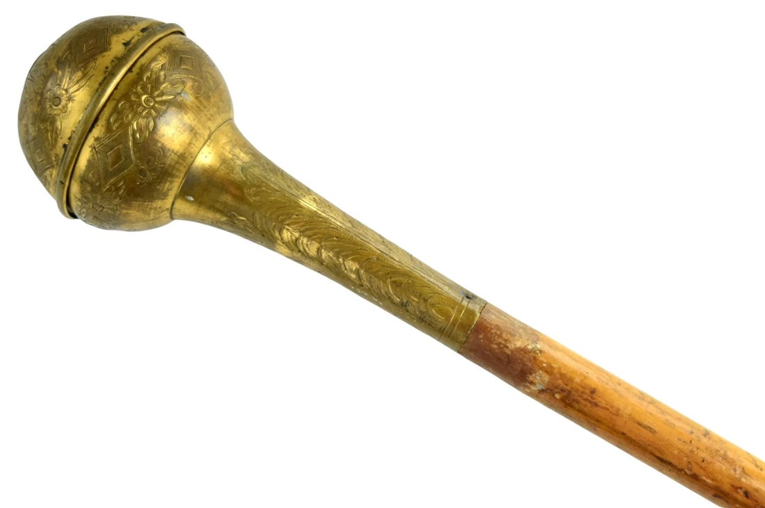 18th-19th C. Scottish Engraved Brass Mace (1 of 16)