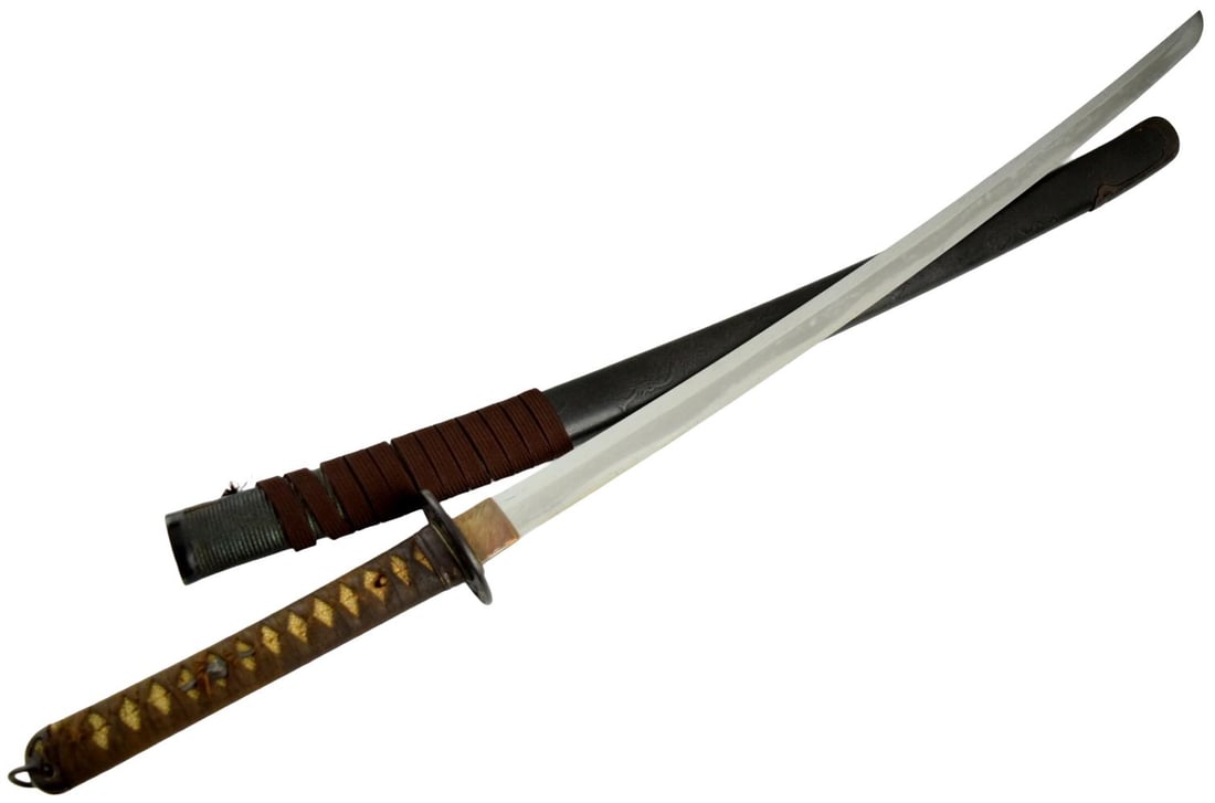 Shinto katana, 27 and 1/2 inch length of cutting edge, signed Ganmaku, ca. late 1500s (1 of 20)