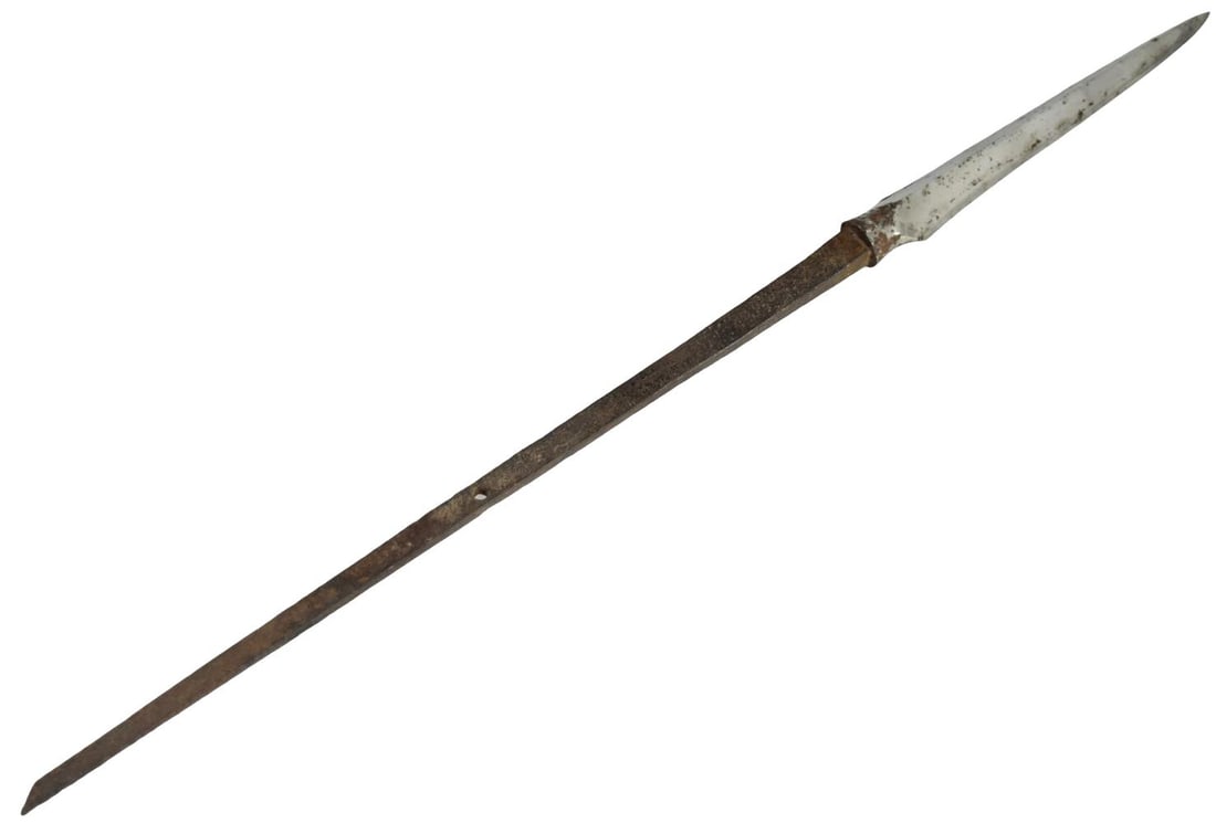 JAPANESE EDO PERIOD YARI SPEARHEAD WITH LONG TANG (1 of 13)
