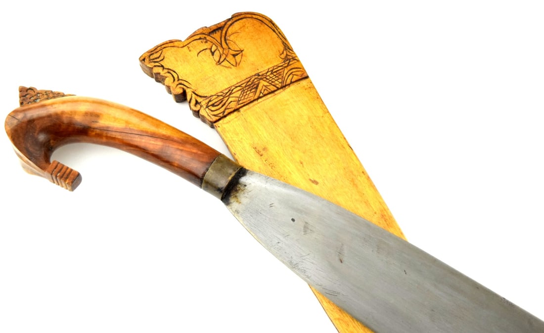 Antique barong/bolo-form sword, likely of Southeast Asian origin (Philippine/Moro) (1 of 14)