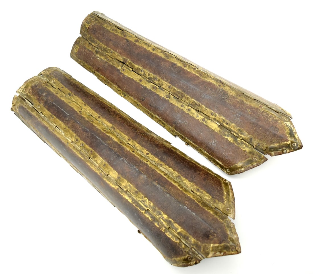 Rare Long 16th-17th C Indian Mughal Leg Armor Guard Greaves (1 of 12)