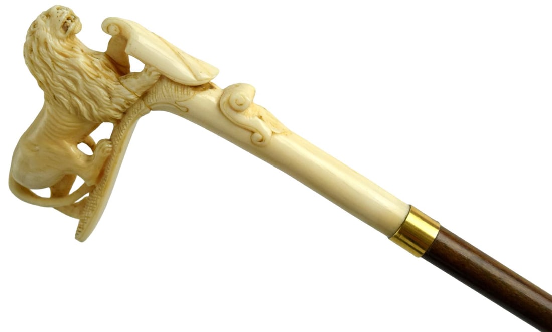 Lion Walking Stick c.1885-Custom Carved Lion (1 of 15)