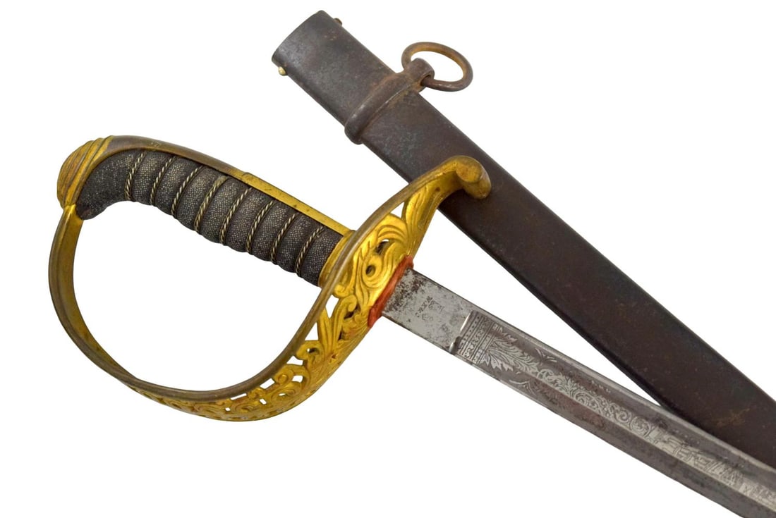 WWI Austro-Hungarian Officerâ??s Sword by WKC Solingen, Etched Blade & Steel Scabbard (1 of 20)