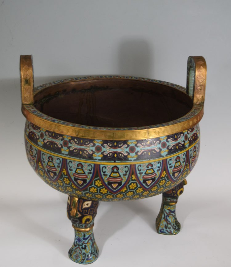 Chinese Bronze Cloisonne Extra Large Incense Burner (1 of 6)