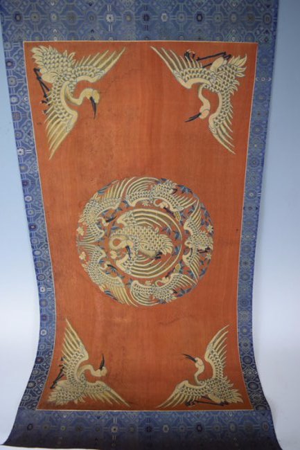 Chinese Qing Kesi Panel Depicting Cranes (1 of 5)