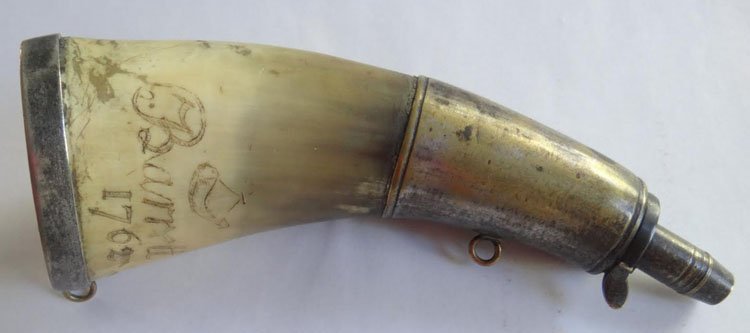 Civil War Navy Silver Mounted Powder Horn: Civil War Navy Silver Mounted Powder Horn. Twice dated 1862. Loring Fossett was Ensgon on Ironclad Gun boat "Wyalusing". Comes with Research documents by "The Horse Soldier Research Service".