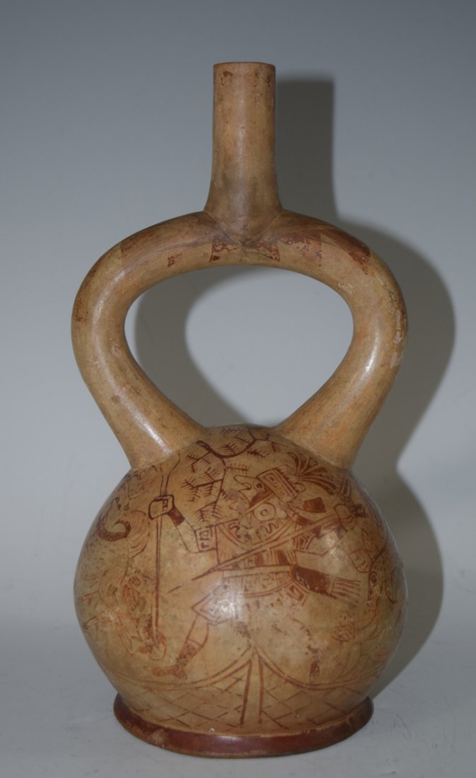 Pre-Columbian Painted Pottery Vessel, Peru, Moche (1 of 6)
