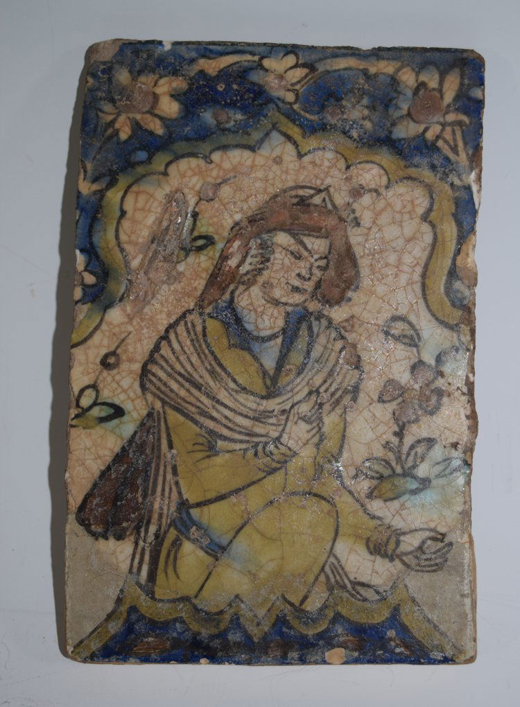 12-13th Century Islamic Persian Kashan Ceramic Tile (1 of 3)