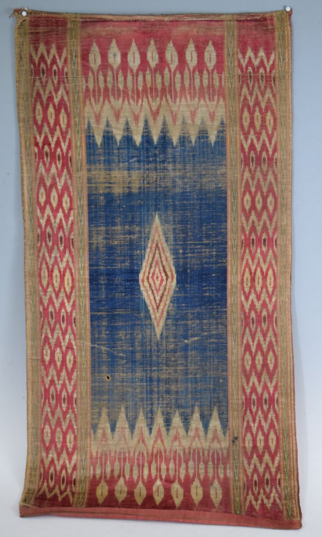 17-18th Century Uzbekistan Bukhara Silk Ikat Hanging (1 of 4)
