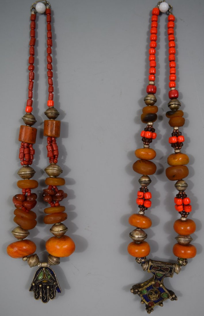 Pair of Antique Persian Islamic Necklaces with Pendant (1 of 3)