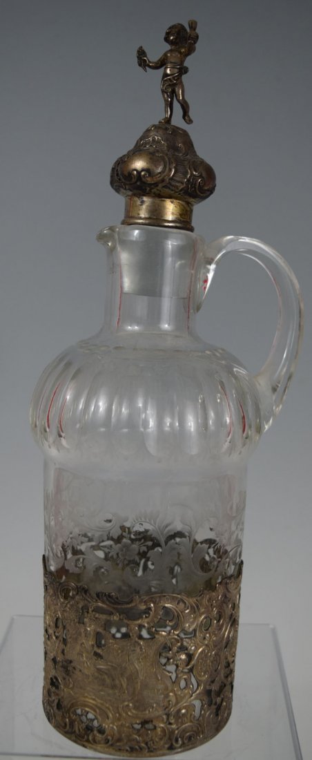 19th Century German Crystal 800 Silver Container (1 of 4)