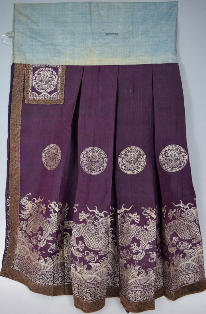 Chinese Qing Silk Embroidered Skirt (1 of 8)