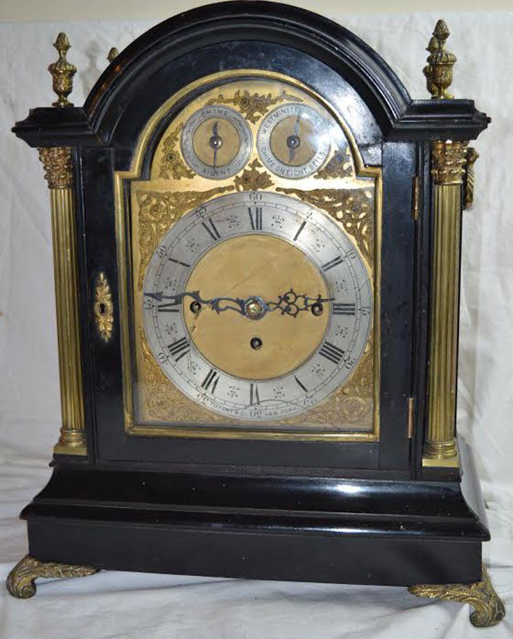 Tiffany & Company Ebonized Dual-chime Bracket Clock, (1 of 6)