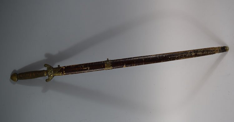 Rare Chinese Religion Signed with Dragon Design Sword (1 of 6)